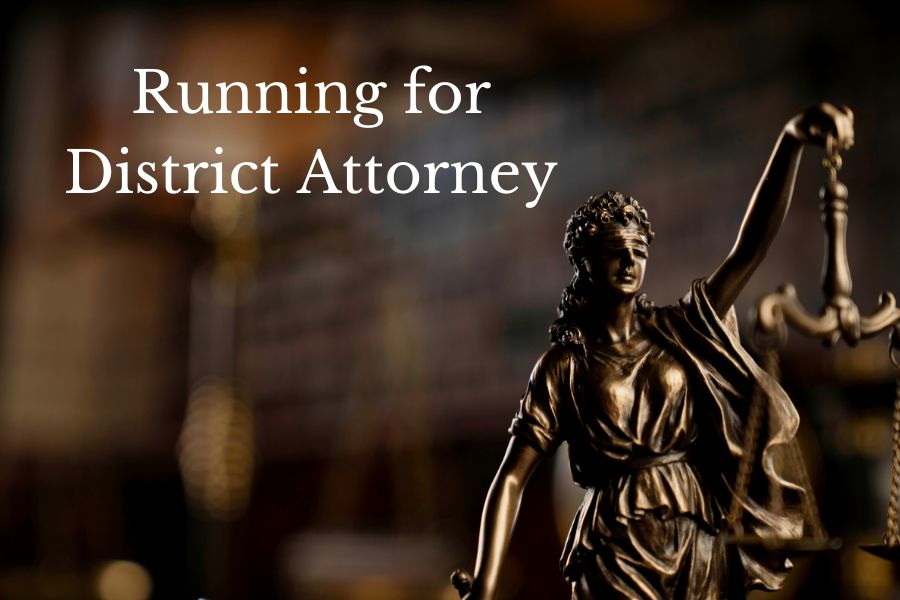 running for district attorney scales of justice