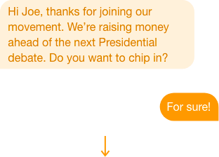 text message from political campaign