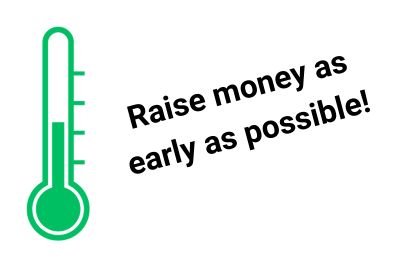 raise money as early as possible for your campaign