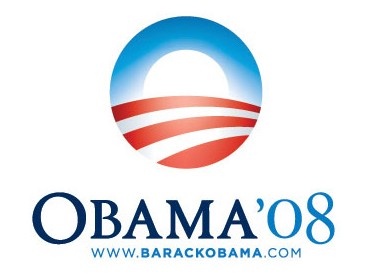obama 2008 campaign logo with sun rising graphic