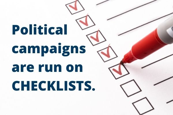 political campaigns run on checklists
