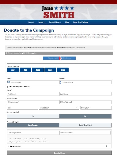 Political Donation Form