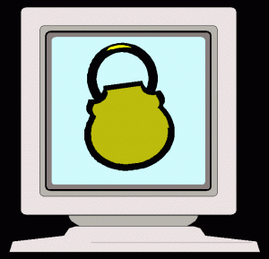 padlock on computer screen