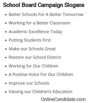 School Board Campaign Slogans