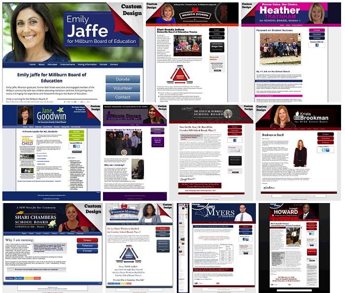 school board candidate web design samples