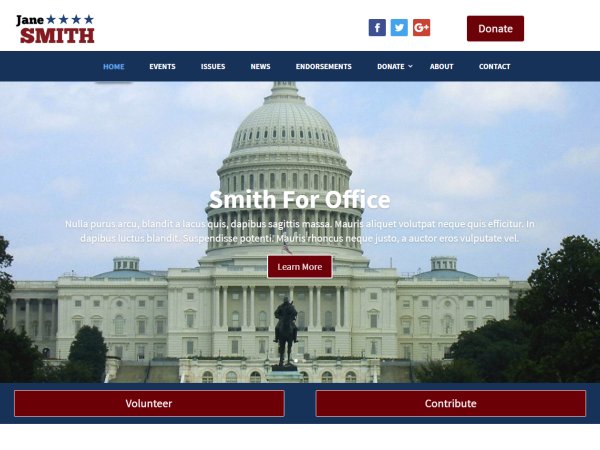 Poltical Website Template Header