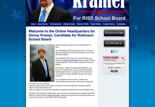 Denny Kramer, Candidate for Robinson School Board