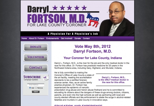 Darryl Fortson, MD for Coroner Lake County, Indiana