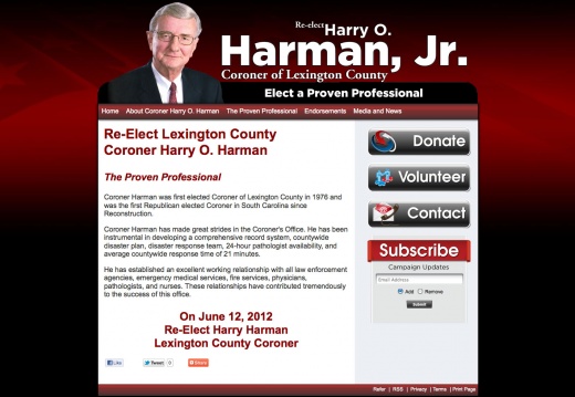 Re-elect Harry O Harman, Jr for Coroner of Lexington County