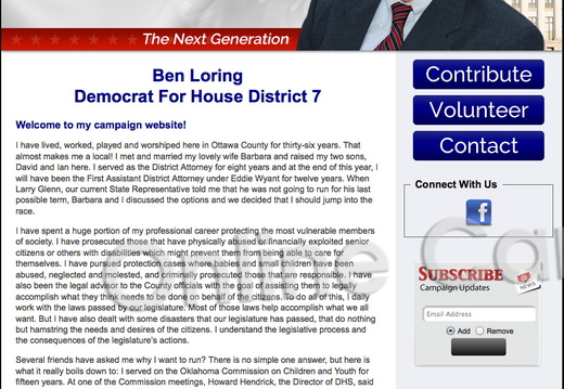 Ben Loring for Oklahoma House of Representatives District 7