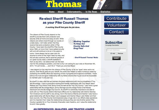 Re Elect Sheriff Russell Thomas