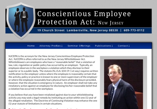 New Jersey Conscientious Employee Protection Act Attorneys 
