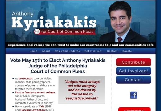 Elect Anthony Kyriakakis Judge of the Philadelphia Court of Common Pleas