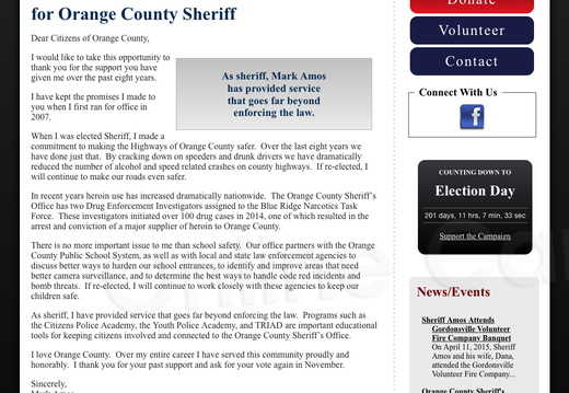Re-elect Mark Amos for Orange County Sheriff