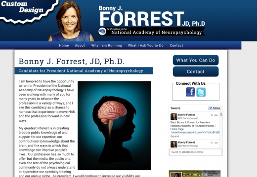 Bonny J. Forrest, JD, Ph.D. Candidate for President National Academy of Neuropsychology