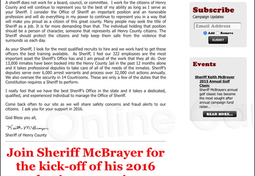 Re-Elect Sheriff Keith McBrayer
