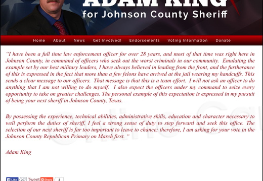 Adam King for Johnson County Sheriff