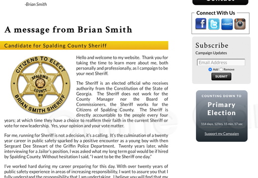 from Brian Smith for Spalding County Sheriff