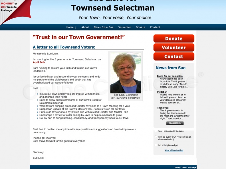 Sue Lisio for Townsend Selectman