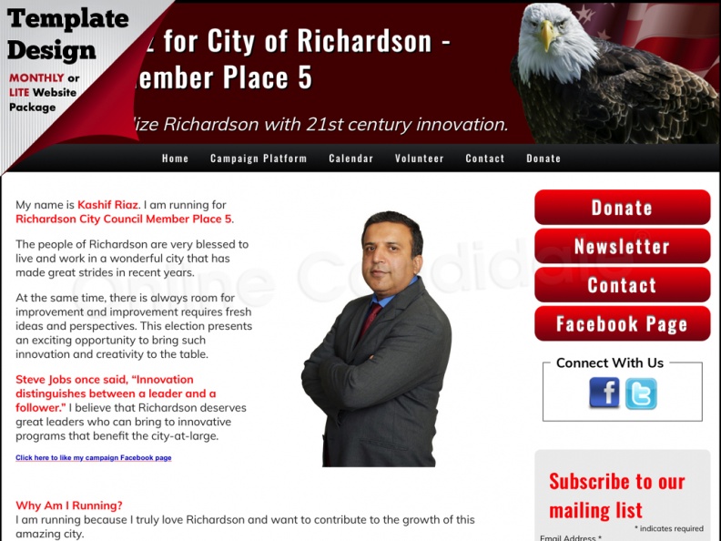 Kashif Riaz for City of Richardson - Council Member Place 5 