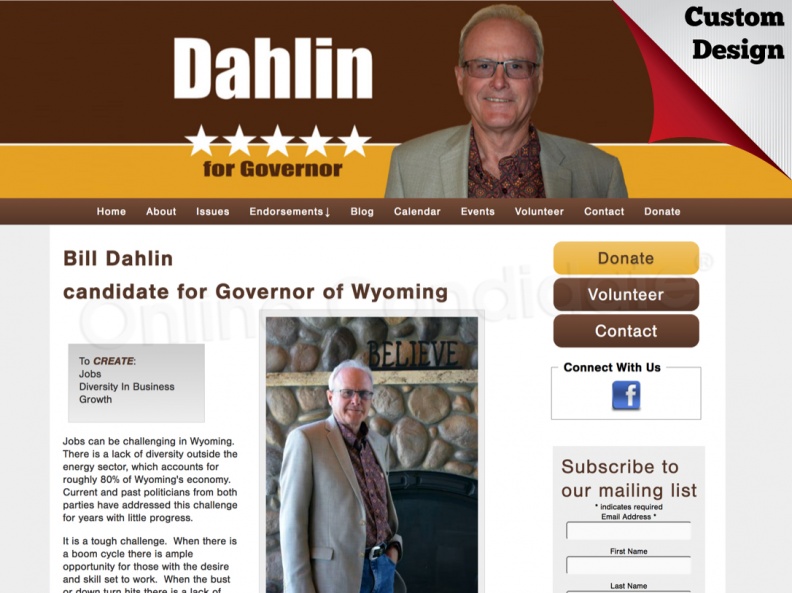 Bill Dahlin for Governor of Wyoming