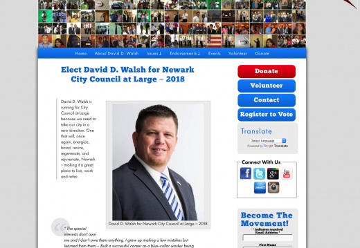 David D. Walsh for Newark City Council at Large ~ 2018