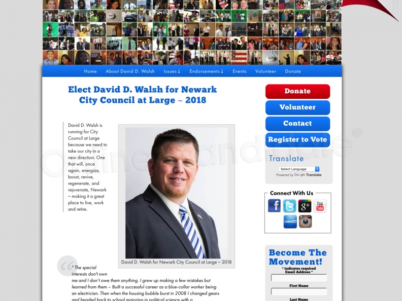 David D. Walsh for Newark City Council at Large ~ 2018