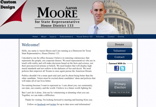 Aaron Moore for Texas State Representative, House District 133.