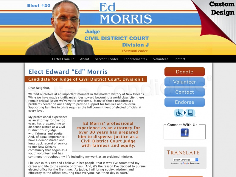 Edward “Ed” Morris Candidate for Judge of Civil District Court, Division J. 