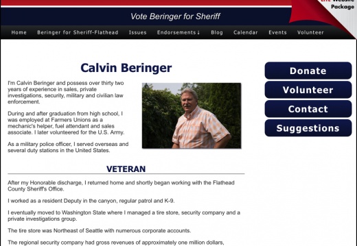 Calvin Beringer for Sheriff