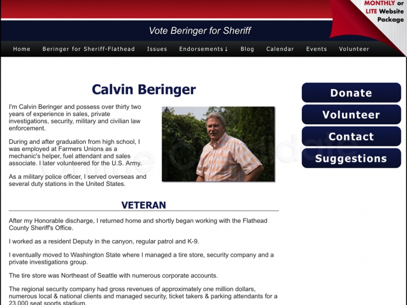 Calvin Beringer for Sheriff