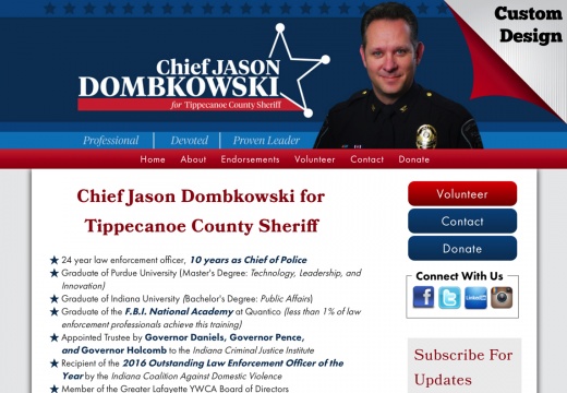 Chief Jason Dombkowski for Tippecanoe County Sheriff