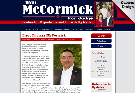 Thomas McCormick Candidate for Louisiana 18th Judicial District Court Division “B” Judge