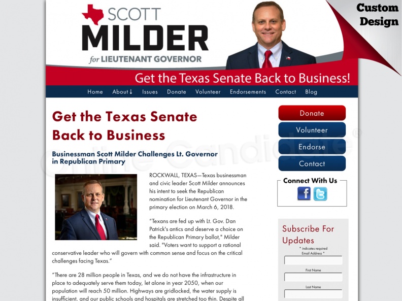 Scott Milder for Texas Lt. Governor Campaign