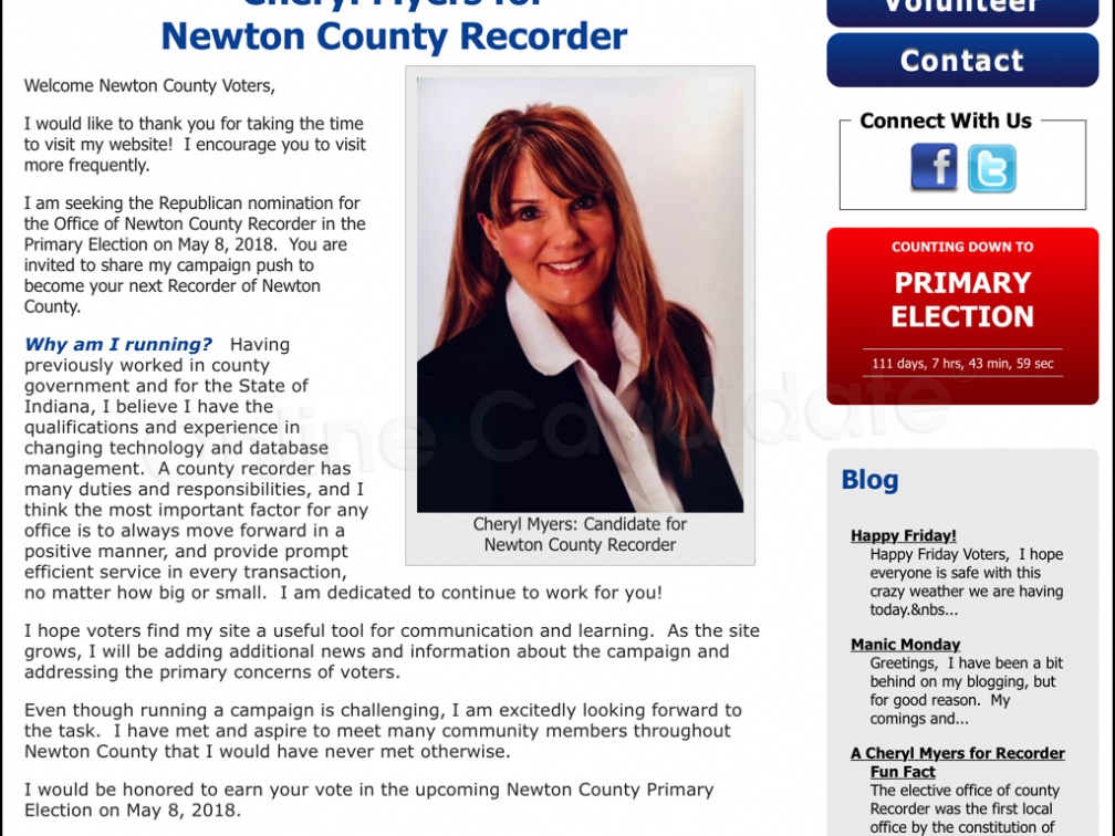 Cheryl Myers for Newton County Recorder