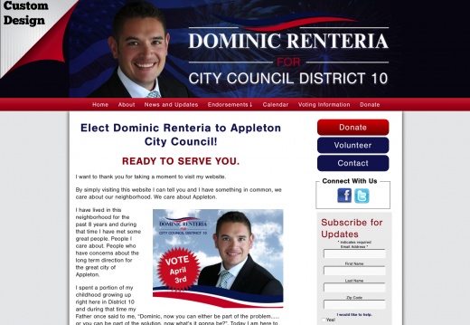 Dominic Renteria to Appleton City Council