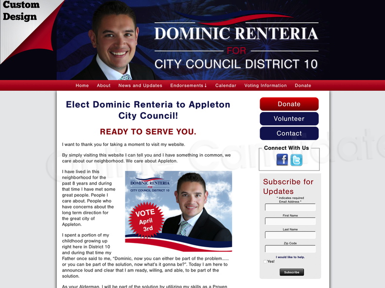 Dominic Renteria to Appleton City Council