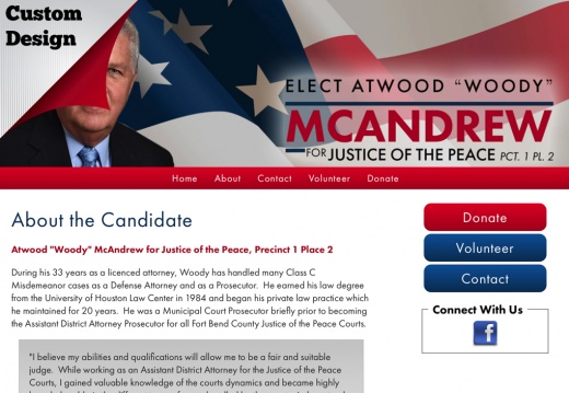 Atwood &quot;Woody&quot; McAndrew for Justice of the Peace, Precinct 1 Place 2