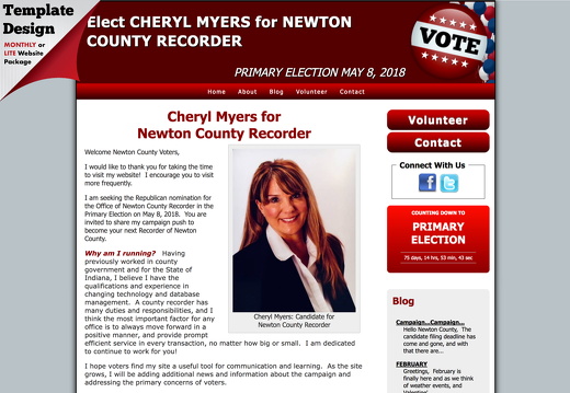 Cheryl Myers for Newton County Recorder (6485 visits) Cheryl Myers for Newton County Recorder