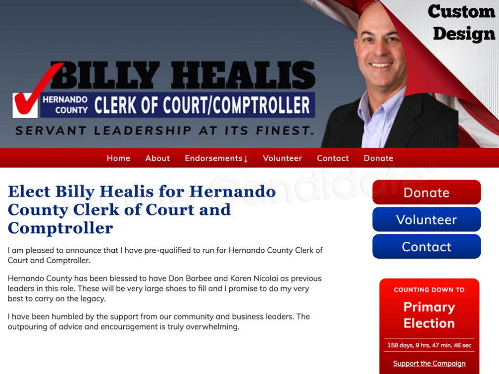 Billy Healis for Hernando County Clerk of Court and Comptroller
