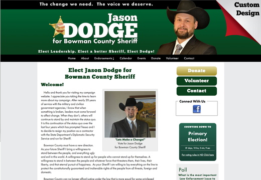 Jason Dodge for Bowman County Sheriff (7239 visits) Jason Dodge for Bowman County Sheriff