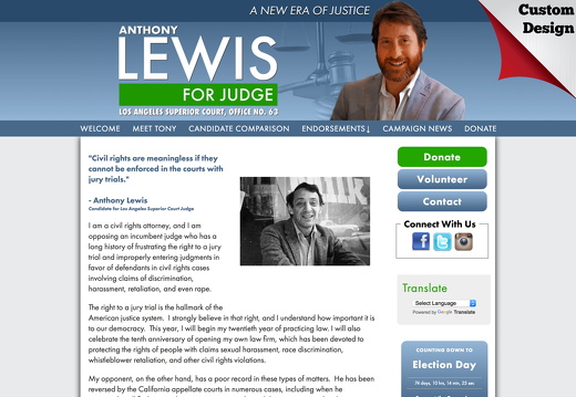 Anthony Lewis for Judge (7060 visits) Anthony Lewis for Judge