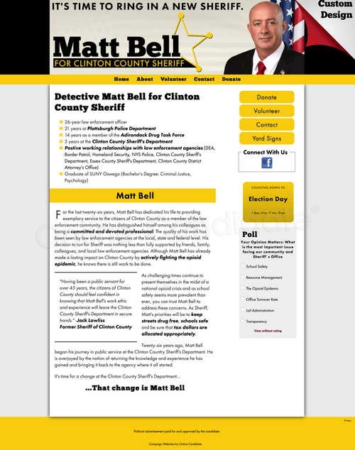 Detective Matt Bell for Clinton County Sheriff