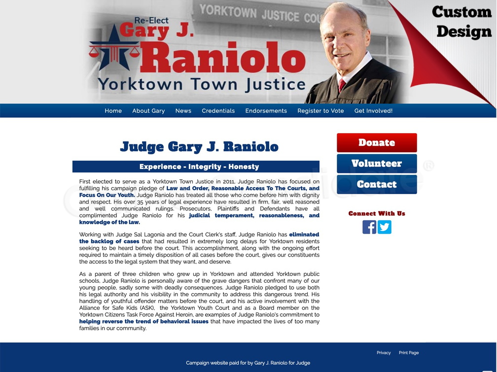 Gary J. Raniolo for Judge 