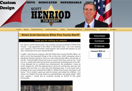 Scott Henriod as White Pine County Sheriff