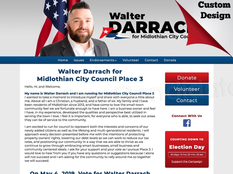 Walter Darrach for Midlothian City Council Place 3