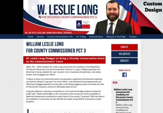 William Leslie Long for County Commissioner Pct 3