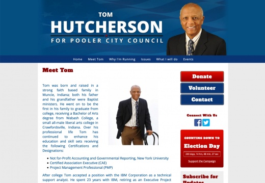 Elect Tom Hutcherson for Pooler City Council