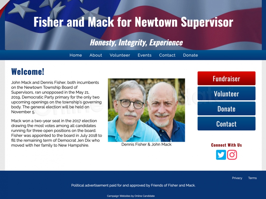 Fisher and Mack for Newtown Supervisor