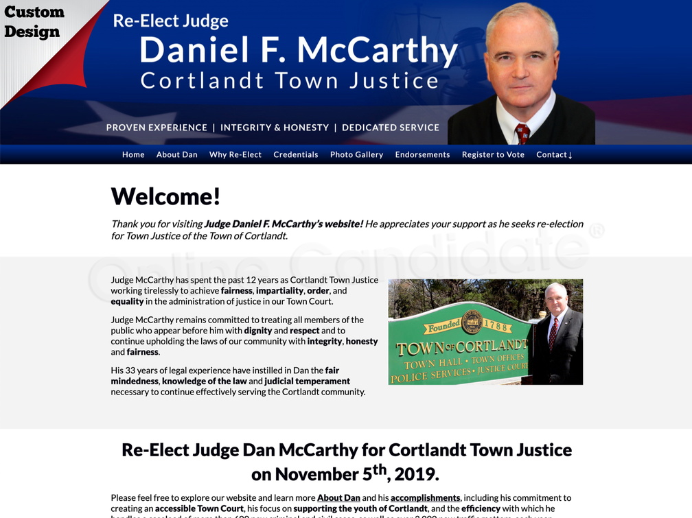 Re-Elect Judge Dan McCarthy for Cortlandt Town Justice